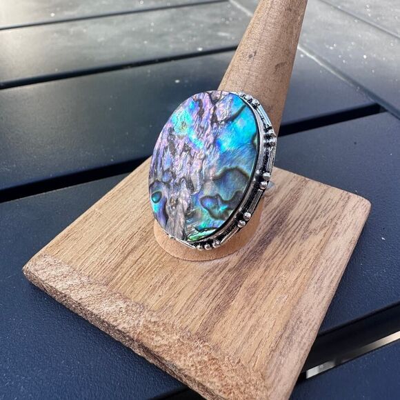 Abalone Silver Ring Size 10.5 - Picture 3 of 7